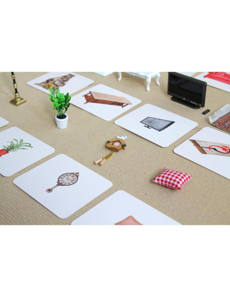 Materiales de Lenguaje Montessori 12pcs Objetos y Tarjetas