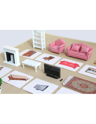 Materiales de Lenguaje Montessori 12pcs Objetos y Tarjetas