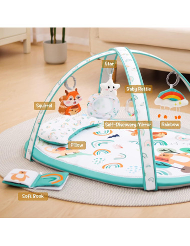 Gimnasio de Juego ibabejoy 7 en 1 con Alfombra Lavable