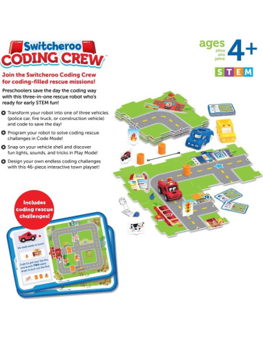 Robot de Rescate Switcheroo Crew - Juguete de Programación STEM