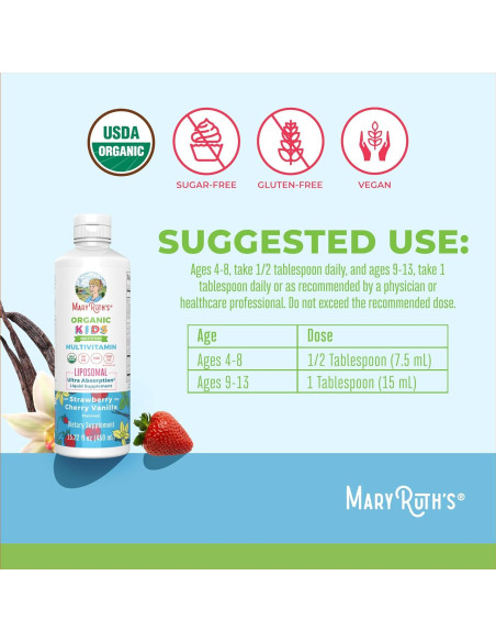 Multivitamina Infantil Liposomal MaryRuth 448 ml | Vegana Sin Azúcar Multivitamina Infantil Liposomal MaryRuth 448 ml | Vegana Sin Azúcar