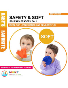 Bolas Sensoriales ROHSCE para Bebés - 6 Unidades Multicolores 2