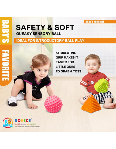 Bolas Sensoriales ROHSCE para Bebés - 6 Unidades Multicolores