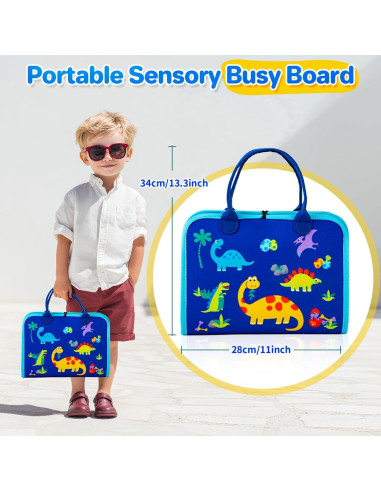 Tablero Ocupado Montessori Azul SYHLN 25 en 1 para Niños 1-4 Años