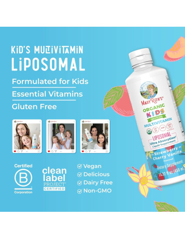 Multivitamina Infantil Liposomal MaryRuth 448 ml | Vegana Sin Azúcar