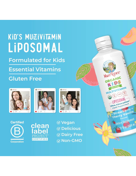 Multivitamina Infantil Liposomal MaryRuth 448 ml | Vegana Sin Azúcar Multivitamina Infantil Liposomal MaryRuth 448 ml | Vegana Sin Azúcar