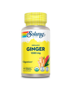 Suplemento de Jengibre Orgánico Solaray 1080 mg - Alivio de Náuseas