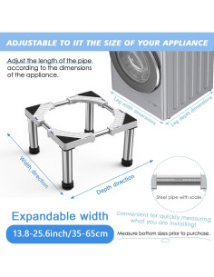 Soporte Ajustable para Mini Nevera GRPOCHE Blanco 25-65 cm 2
