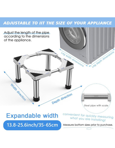 Soporte Ajustable para Mini Nevera GRPOCHE Blanco 25-65 cm