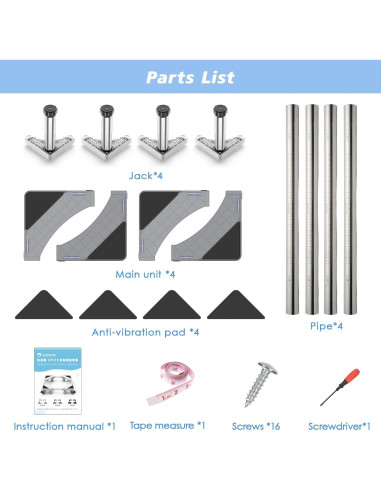 Soporte Ajustable para Mini Nevera GRPOCHE Blanco 25-65 cm