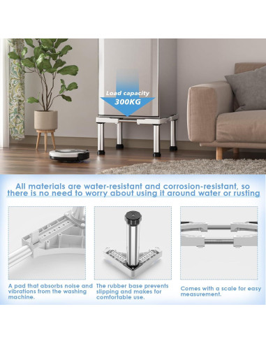 Soporte Ajustable para Mini Nevera GRPOCHE Blanco 25-65 cm