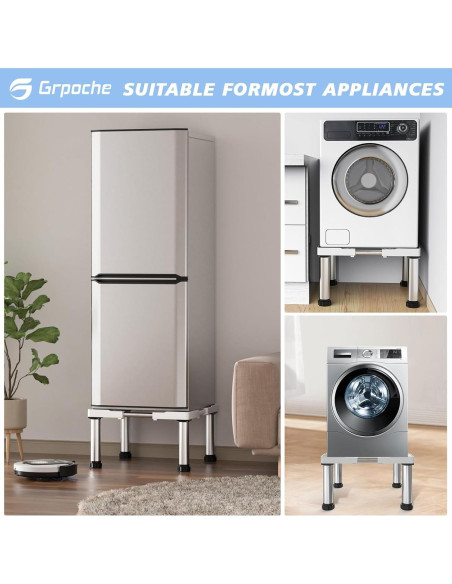 Soporte Ajustable para Mini Nevera GRPOCHE Blanco 25-65 cm Soporte Ajustable para Mini Nevera GRPOCHE Blanco 25-65 cm