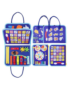 Tablero Ocupado Montessori iooo Azul para Niños 1-4 Años