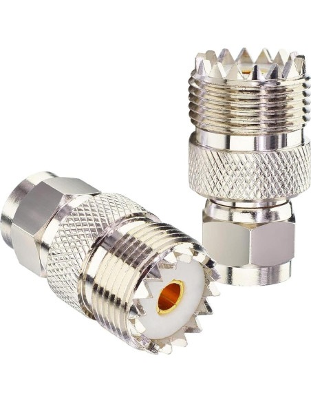 Adaptador Coaxial F Macho a UHF Hembra Boobrie 2 Piezas