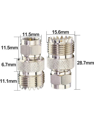 Adaptador Coaxial F Macho a UHF Hembra Boobrie 2 Piezas