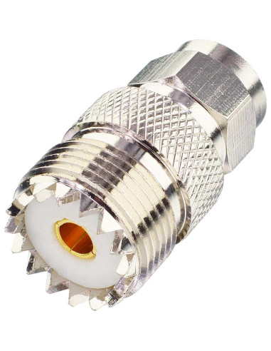 Adaptador Coaxial F Macho a UHF Hembra Boobrie 2 Piezas