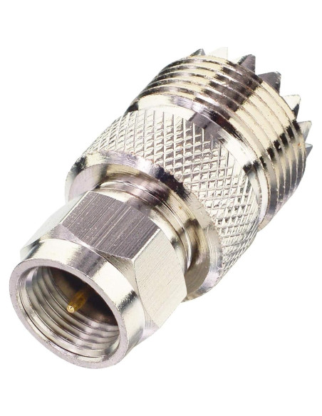 Adaptador Coaxial F Macho a UHF Hembra Boobrie 2 Piezas