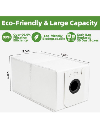 10 Bolsas Desechables HUIZHEN para Aspiradora Robot bObsweep