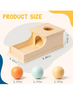 Caja de Permanencia de Objetos Montessori Aivorin 22.9x10.9cm 2