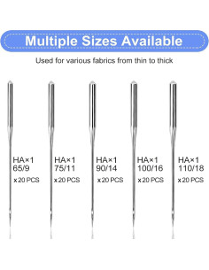 Conjunto de 100 Agujas de Máquina de Coser SEWPASAM HAX1 2