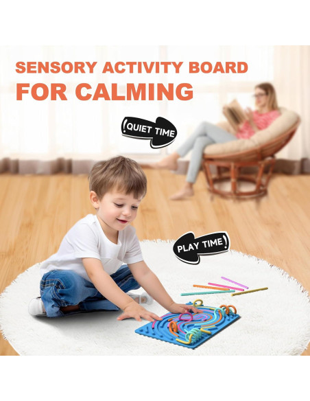 Tablero Sensorial Antiestrés Riomuru Azul 12.4x17.5cm para Niños