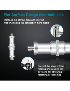 Adaptador de tornillo roscado Lanxire 1/4 a 3/8 pulgadas - 2 piezas 2