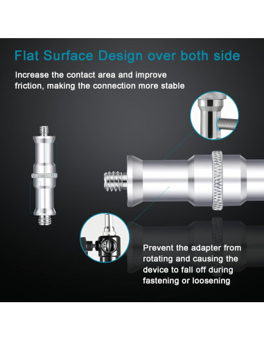 Adaptador de tornillo roscado Lanxire 1/4 a 3/8 pulgadas - 2 piezas