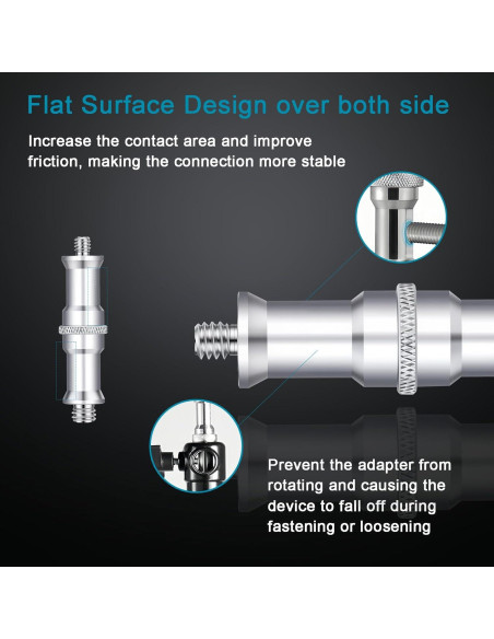 Adaptador de tornillo roscado Lanxire 1/4 a 3/8 pulgadas - 2 piezas