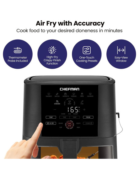 Freidora de Aire Digital Chefman 5 Cuartos con Termómetro
