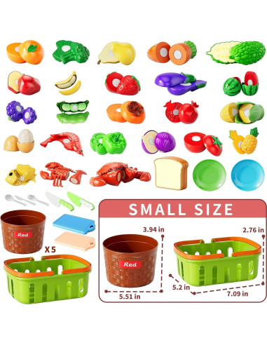 Set de Comida de Juguete NIPLOOOW 40PCS para Niños 3-8 Años