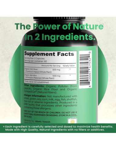 Cápsulas de Musgo Marino Irlandés Atlantic Naturals 120 ct