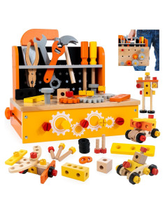 Banco de herramientas KIDWILL 54 piezas para niños 3-8 años