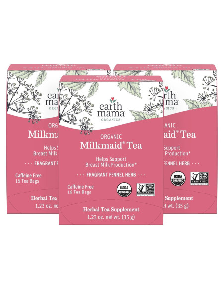 Té de Lactancia Orgánico Milkmaid Earth Mama - 16 Bolsitas x 3 Té de Lactancia Orgánico Milkmaid Earth Mama - 16 Bolsitas x 3