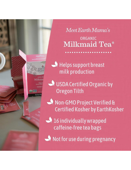 Té de Lactancia Orgánico Milkmaid Earth Mama - 16 Bolsitas x 3 Té de Lactancia Orgánico Milkmaid Earth Mama - 16 Bolsitas x 3