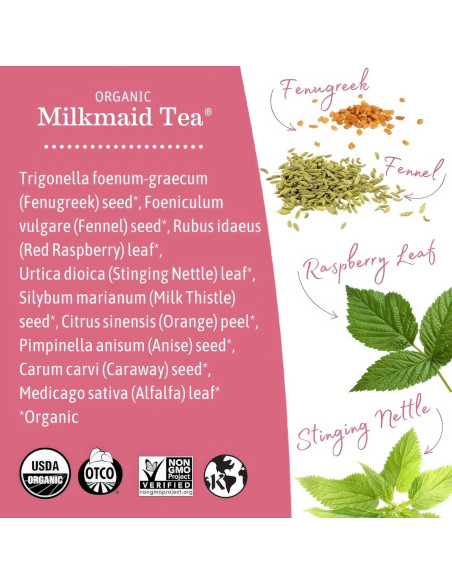Té de Lactancia Orgánico Milkmaid Earth Mama - 16 Bolsitas x 3 Té de Lactancia Orgánico Milkmaid Earth Mama - 16 Bolsitas x 3