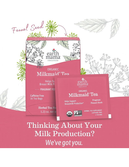 Té de Lactancia Orgánico Milkmaid Earth Mama - 16 Bolsitas x 3 Té de Lactancia Orgánico Milkmaid Earth Mama - 16 Bolsitas x 3