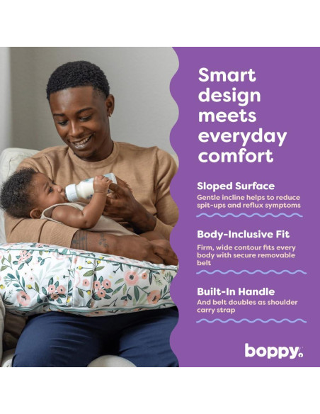 Almohada de Lactancia Boppy Uplift - Flores Rosadas, 1.41 kg