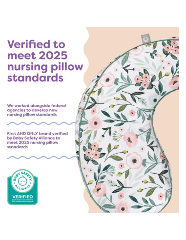 Almohada de Lactancia Boppy Uplift - Flores Rosadas, 1.41 kg