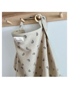 Cubierta de Lactancia TISU Muselina Algodón Arcoíris Beige 80x105cm