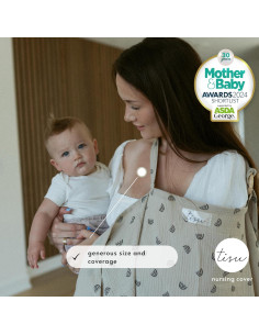 Cubierta de Lactancia TISU Muselina Algodón Arcoíris Beige 80x105cm 2