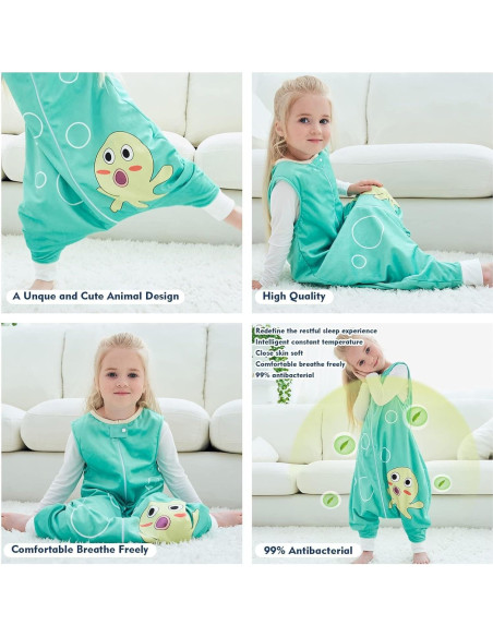 Saco de Dormir MICHLEY para Niños 5-6T Verde Sin Mangas