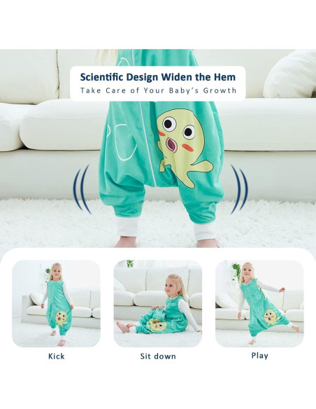 Saco de Dormir MICHLEY para Niños 5-6T Verde Sin Mangas