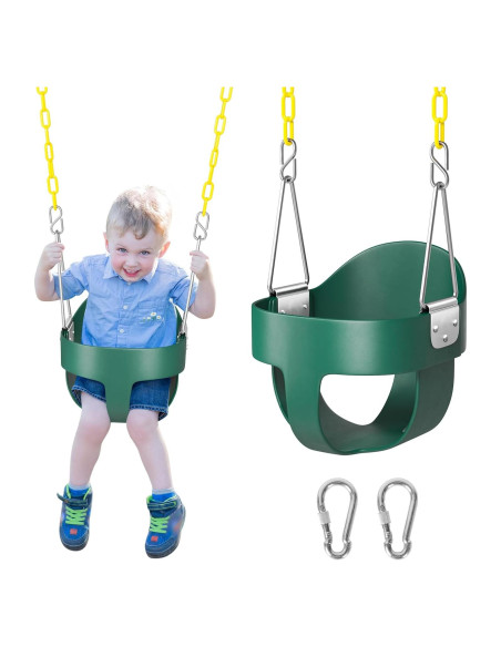 Columpio para Niños DECORLIFE Verde, Cesta 35cm, 150kg