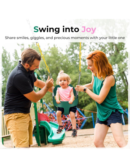 Columpio para Niños DECORLIFE Verde, Cesta 35cm, 150kg