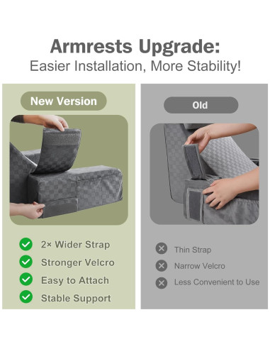 Cojín de Lectura Vekkia 19" Gris - Soporte Espalda Ajustable