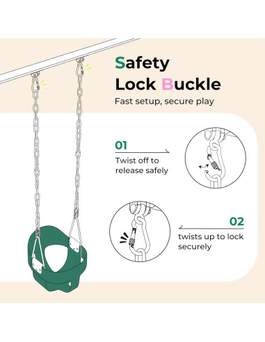Columpio para Niños DECORLIFE Verde, Cesta 35cm, 150kg