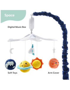 Móvil de Cuna Musical The Peanutshell Espacial 12 Nanas 2