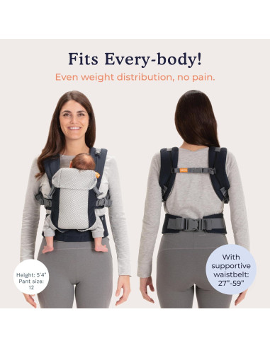 Portabebés Beco Gemini Cool Navy - Ergonómico 3.2-15.9 kg