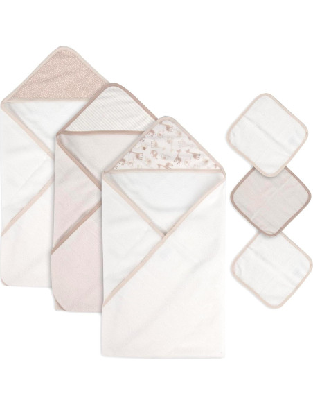 Conjunto de Toallas de Baño con Capucha Jessica Simpson 6 Piezas