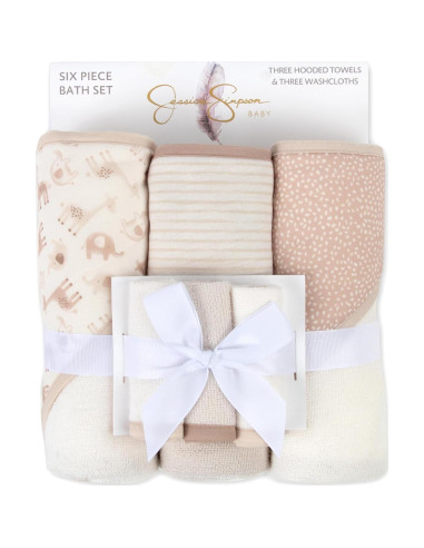Conjunto de Toallas de Baño con Capucha Jessica Simpson 6 Piezas